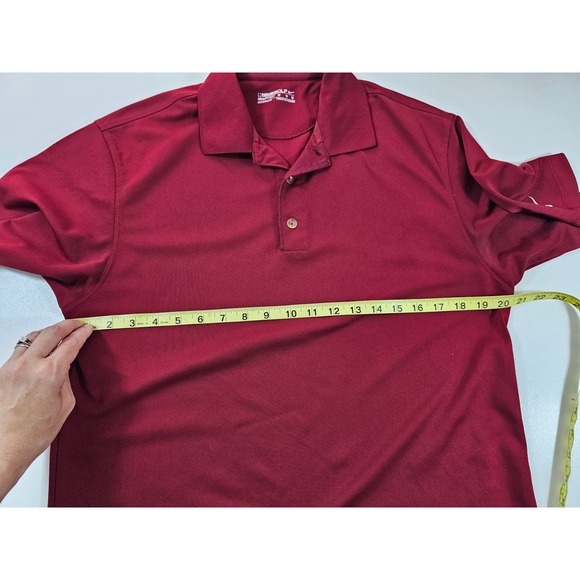 Nike fit dri golf polo size medium performance polyester red maroon active ^ - Picture 6 of 6